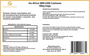 Go Africa® WW-320 Cashews, 50kgs bags (Sold per MT) - Image 2